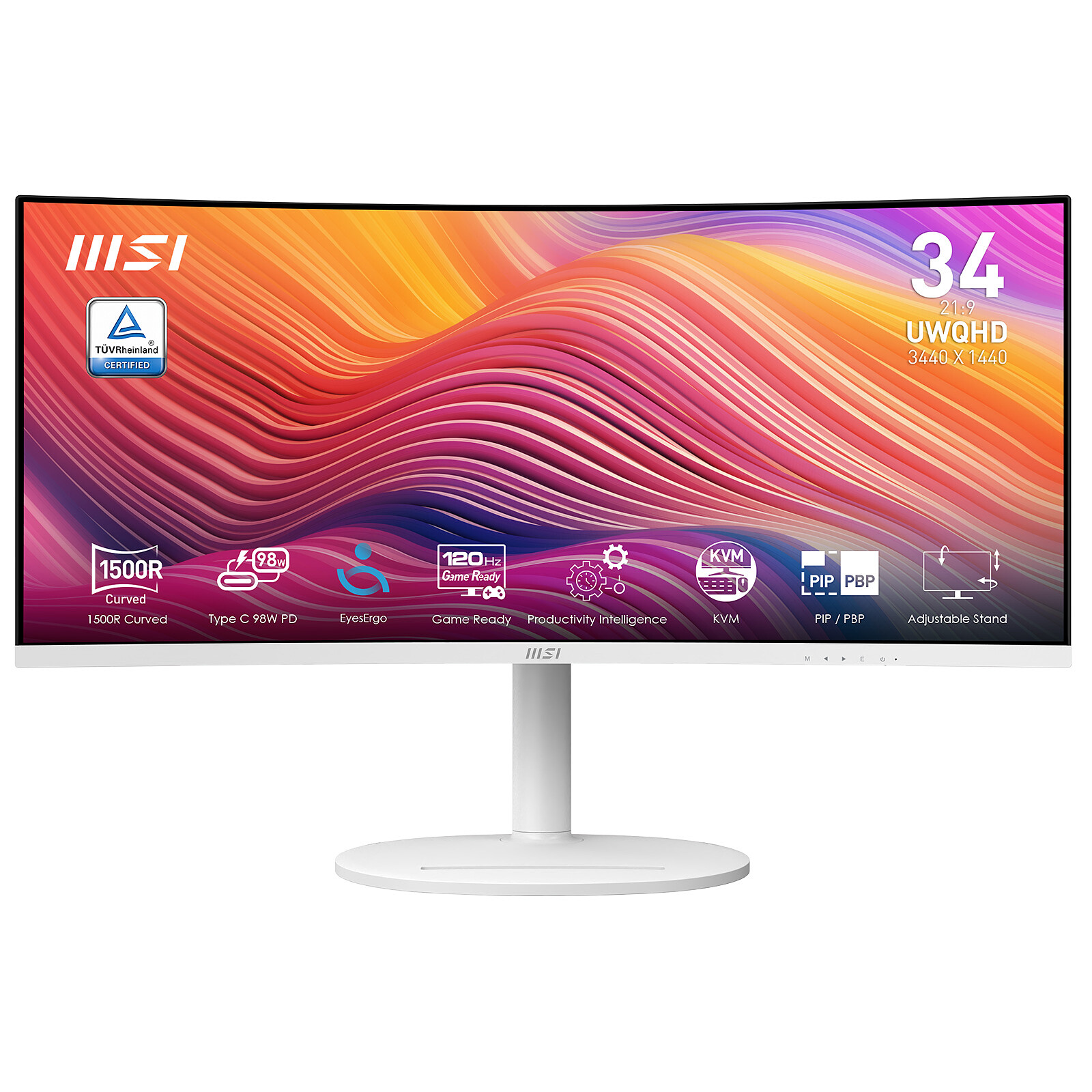 Moniteur MSI MD342CQP 34″ 120Hz 2K Curved White