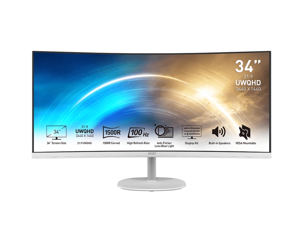 Moniteur MSI PRO MP341CQW (34&Prime;) 100Hz 1ms Curved W