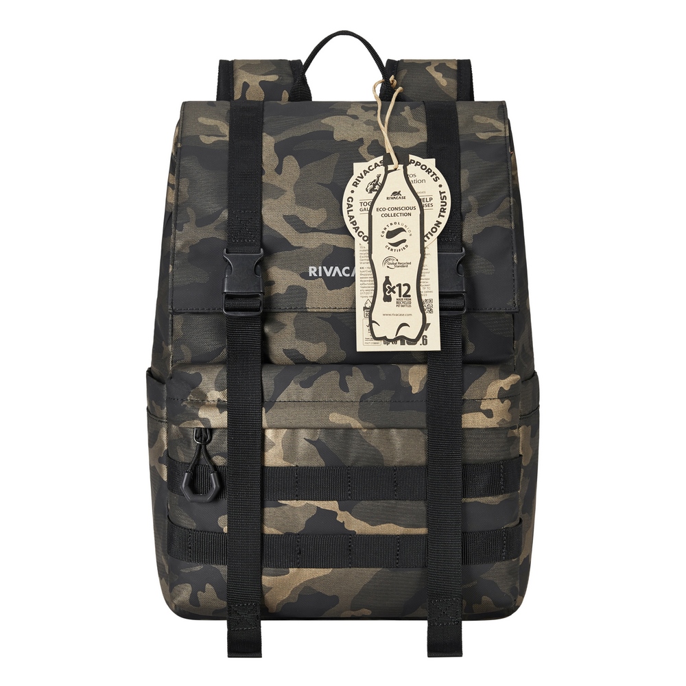RIVACASE 7621 BROWNCAMO 15L ROLLTOP BACKPACK 16&Prime;