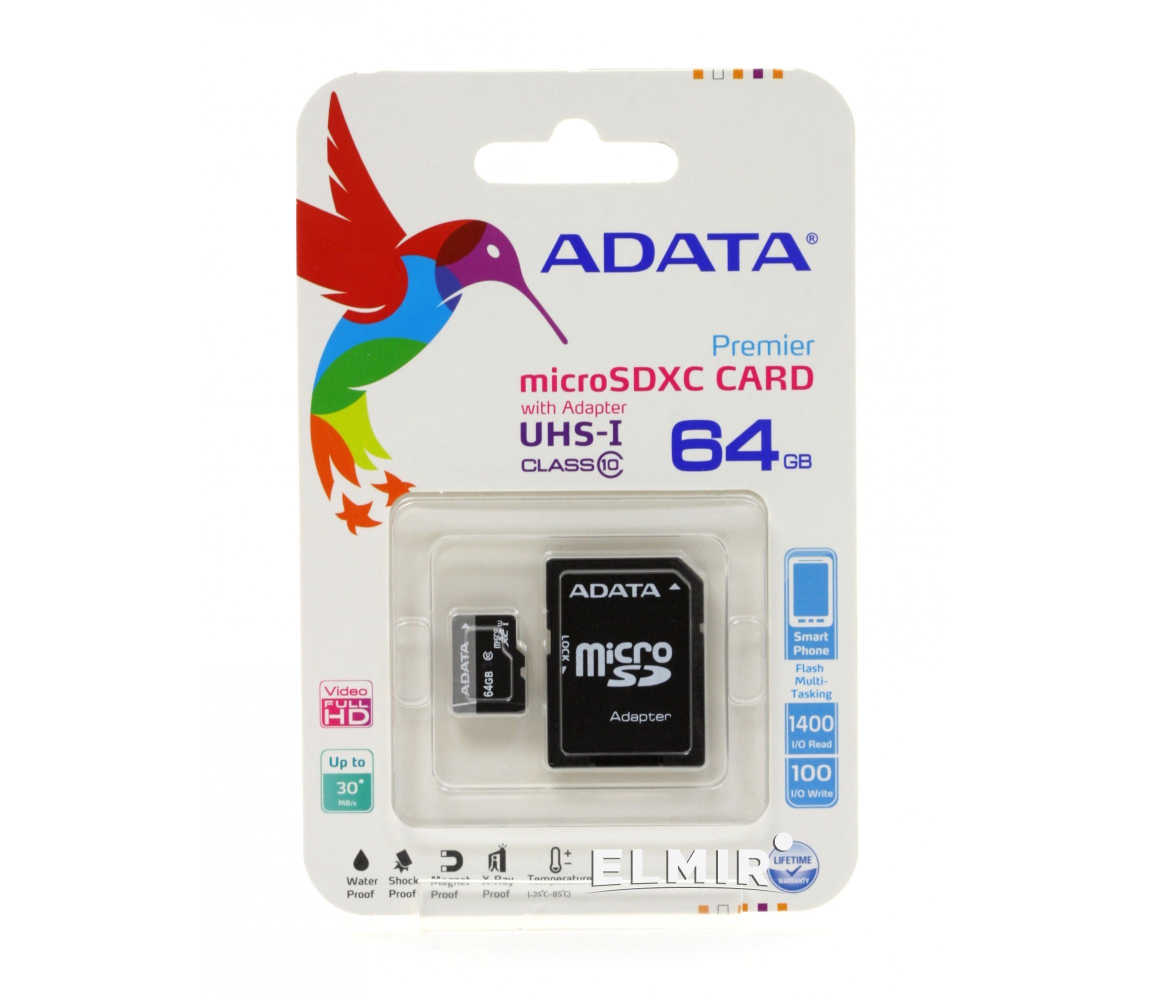 microSDHC/SDXC UHS-I 64GB CLASS 10 + ADAPTATEUR