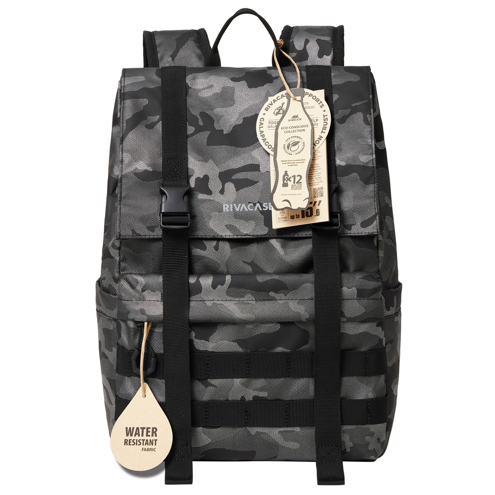 RIVACASE 7621 GREYCAMO 15L ROLLTOP BACKPACK 16&Prime;