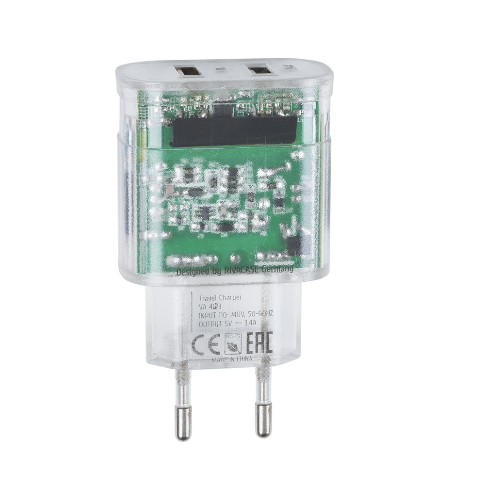 CHARGEUR MURAL MICRO-USB VA4123 TD1 3,4A/2USB TRSP