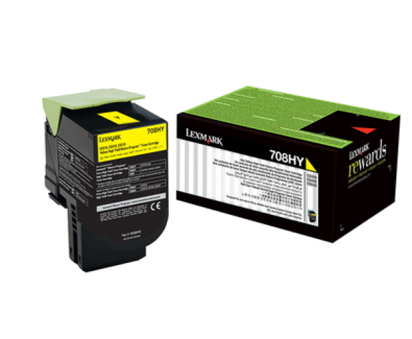 70C8HY0 TONER LEXMARK CS x10 Yellow HY ret pgm 30